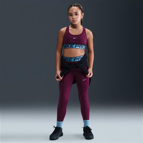 Nike Pro-Dri-FIT-leggings med skinnende detaljer til større børn (piger) - rød