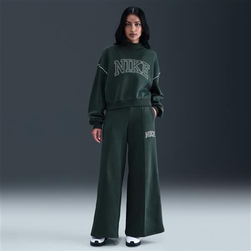 Nike Phoenix Fleece-sweatpants med brede ben til kvinder - grøn