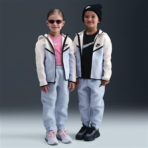 Nike Tech Fleece-sæt i to dele med fuld lynlås til mindre børn - grå