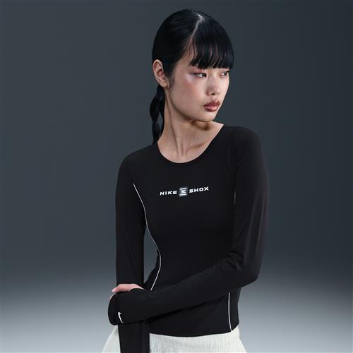 Langærmet Nike Shox-overdel til kvinder - sort