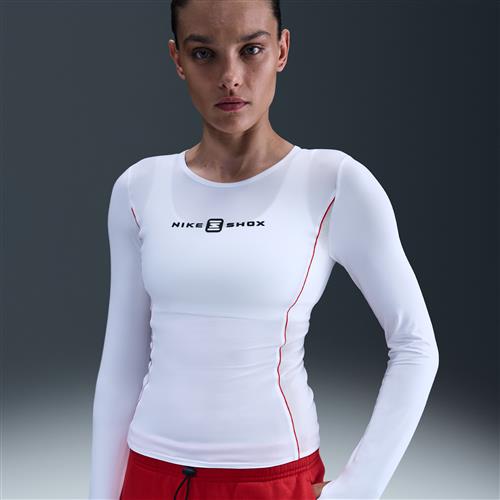 Langærmet Nike Shox-overdel til kvinder - hvid