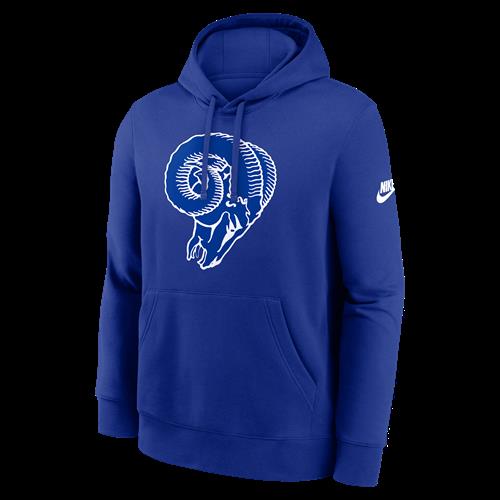 Los Angeles Rams Primetime Club Logo Nike NFL-hættetrøje til mænd - blå
