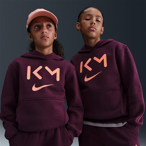 Kylian Mbappé Club Fleece-fodboldhættetrøje til større børn - rød