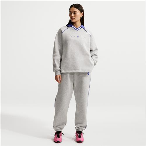 Oversized Nike Phoenix Fleece-bukser med høj talje og grafik til kvinder - grå