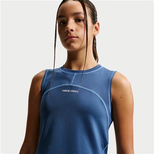 Nike Pro Dri-FIT-trøje til større børn - blå