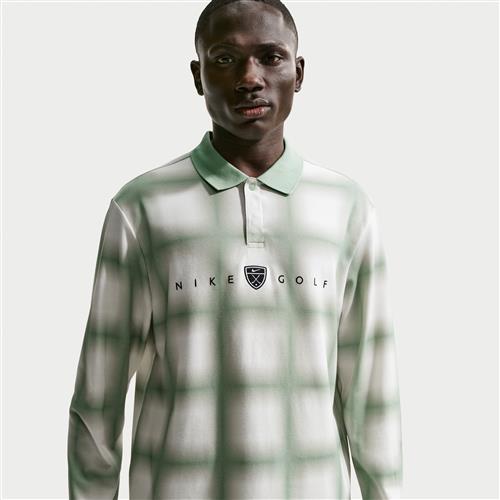 Langærmet Nike Fairway Fresh løs Dri-FIT-golfpolo til mænd - grøn