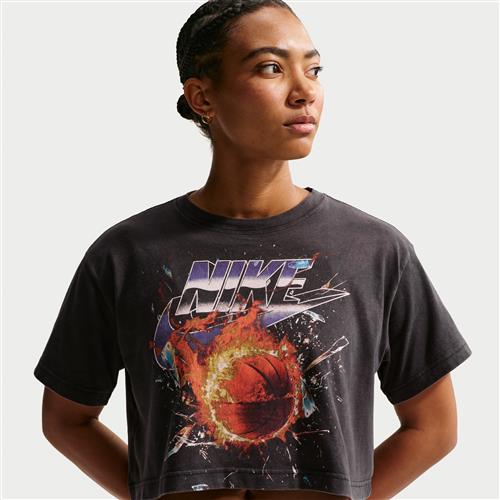 Kortærmet Nike-basketball-T-shirt til kvinder - sort
