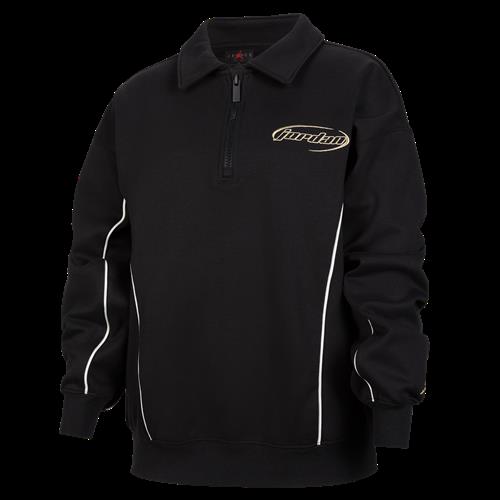 Jordan Mountainside-fleecetrøje med 1/2 lynlås til større børn - sort