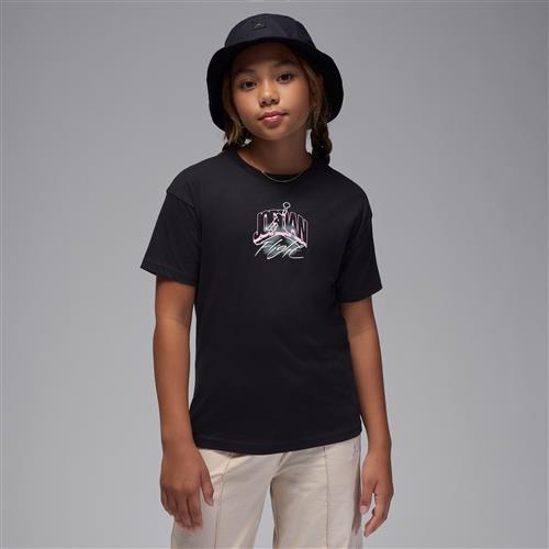 Elastisk Jordan-T-shirt med grafik til større børn - sort