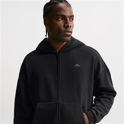 Nike Standard Issue Therma-FIT-basketballhættetrøje med fuld lynlås til mænd - sort