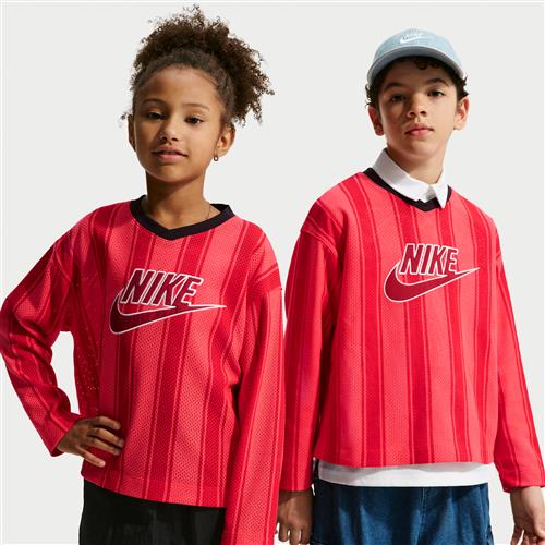 Langærmet Nike Collection-mesh-trøje til større børn - rød
