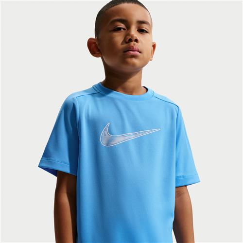 Kortærmet Nike Multi Dri-FIT-træningsoverdel til større børn (drenge) - blå
