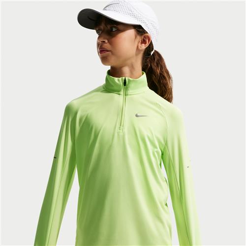 Nike Stride Dri-FIT-overdel med 1/2-lynlås til børn - grøn