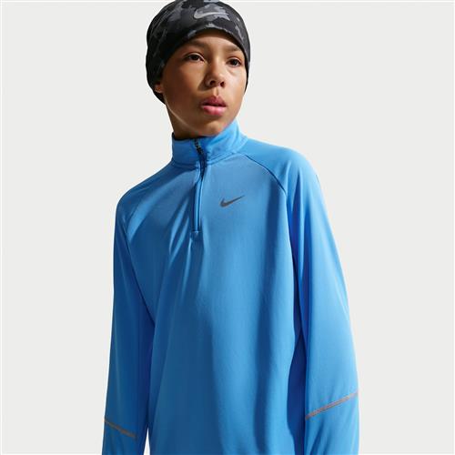 Nike Miler Dri-FIT-trøje med halv lynlås til større børn - blå