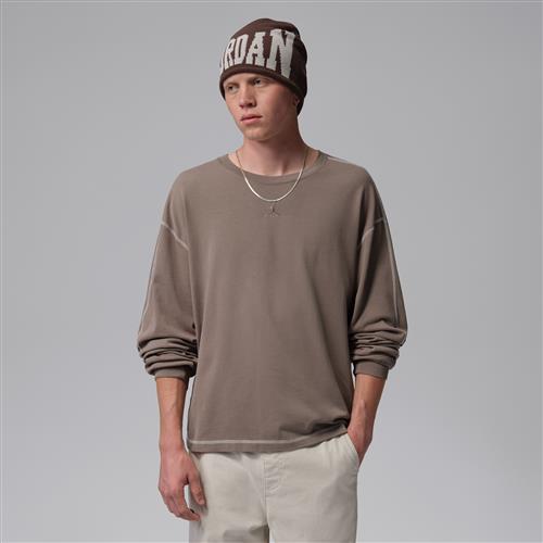 Langærmet Jordan Flight-overdel i kraftigt materiale til mænd - grå