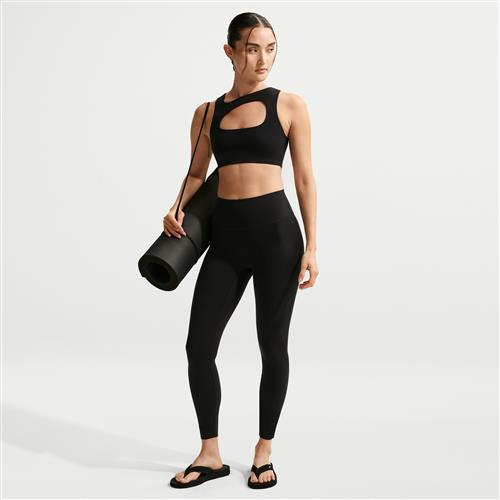 Nike Zenvy-leggings i 7/8-længde med høj talje og uden søm foran til kvinder - sort