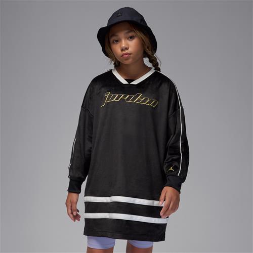 Jordan Mountainside-velourkjole til større børn - sort