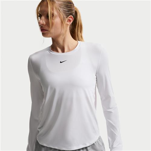Langærmet Nike One Classic Dri-FIT-trøje til kvinder - hvid
