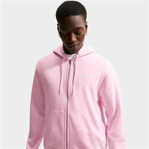 Nike Club Fleece-hættetrøje med lynlås til mænd - Pink