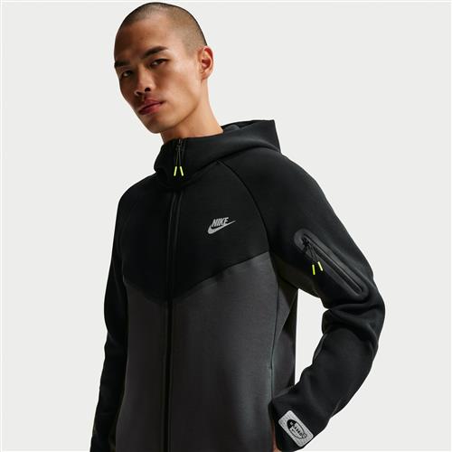 Nike Tech Windrunner-jakke i fleece med fuld lynlås til mænd - sort