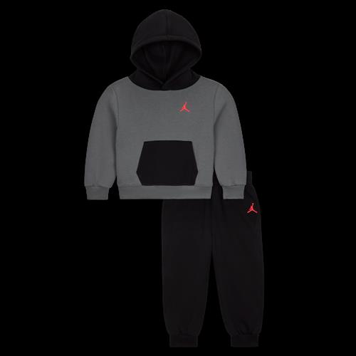 Jordan Brooklyn Fleece-pullover-hættetrøjesæt i to dele til babyer (12-24 M) - sort