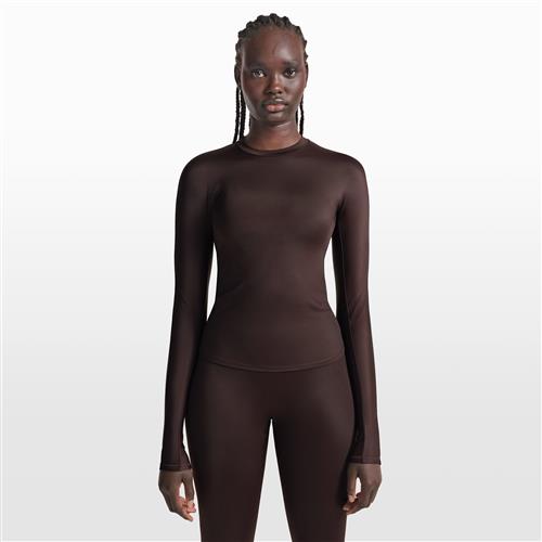 NikeSKIMS Shine langærmet crewtrøje til kvinder - brun