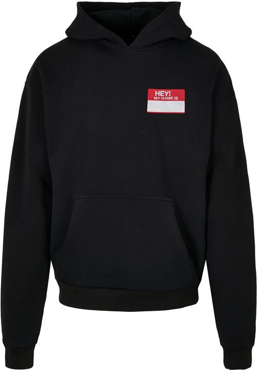 MT Upscale Sweatshirt 'Hey! My Name Is'  blodrød / sort / hvid