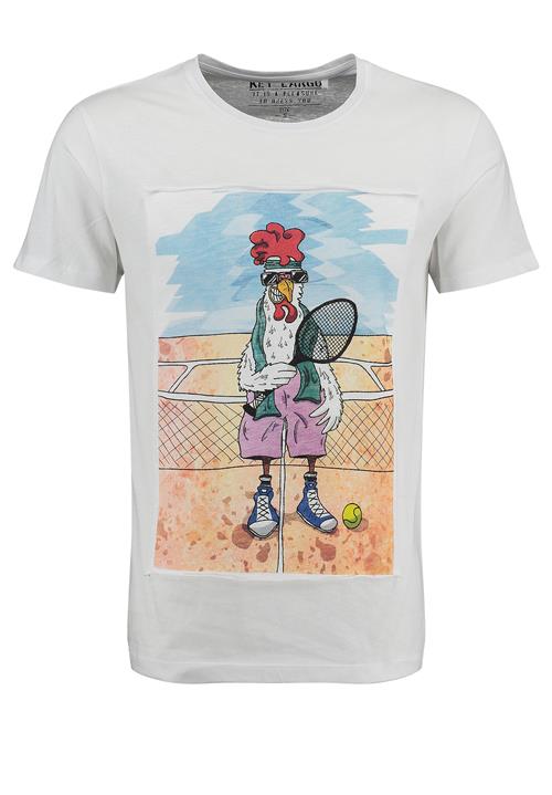 Key Largo Bluser & t-shirts 'Tennis Chicken'  lyseblå / lys rød / sort / hvid