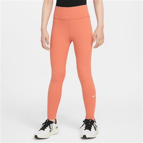Nike One Dri-FIT-leggings med høj talje til større børn (piger) - Orange
