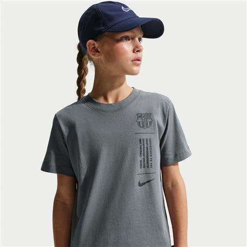 Nike Football FC Barcelona-T-shirt til større børn - grå
