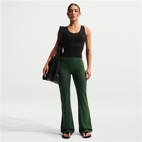 Nike Zenvy-leggings med høj talje og svaj uden søm foran til kvinder - grøn