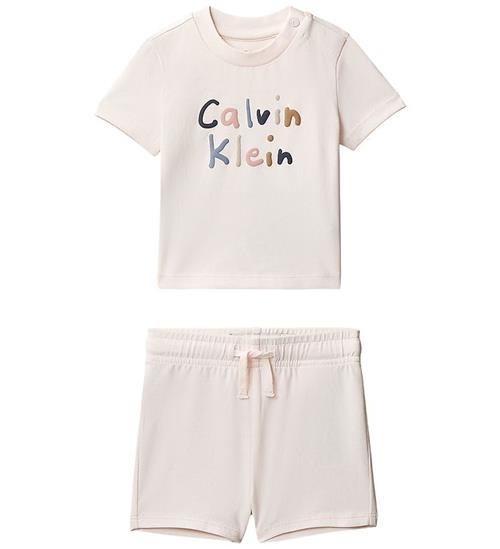 Calvin Klein Shortssæt - T-shirt/Shorts - Pearl