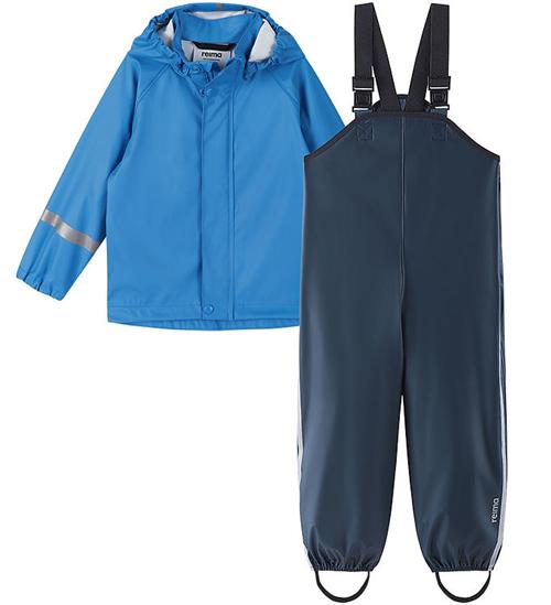Reima Regntøj m. Seler - PU - Tihku - Cool Blue
