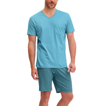 Calida Relax Streamline Short Pyjama Blå/Blå bomuld Medium Herre
