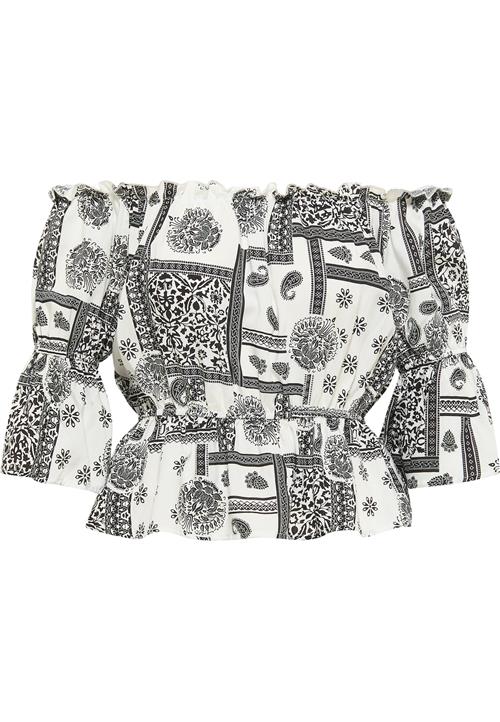 IZIA Bluse  sort / hvid