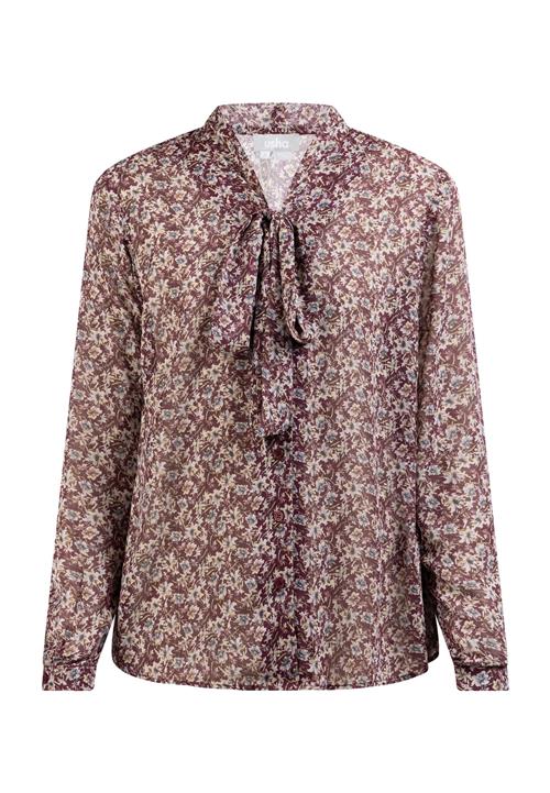 Usha Bluse  dueblå / mørkeorange / bordeaux