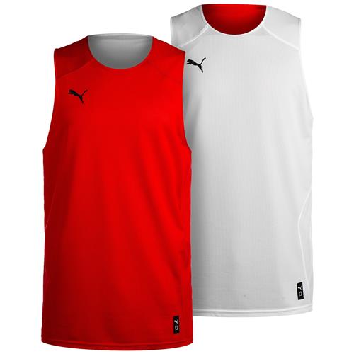 PUMA Funktionsskjorte 'Hoops Team Reverse'  rød / sort / hvid