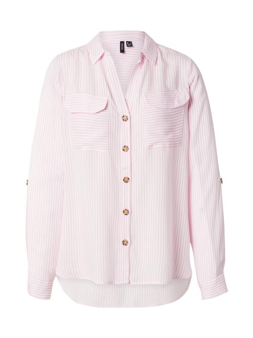 VERO MODA Bluse 'VMBumpy'  lys pink / hvid