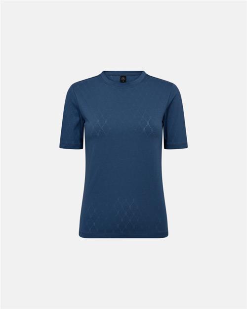 T-shirt "Logo" | Bomuld | Blå m. burn-out effekt