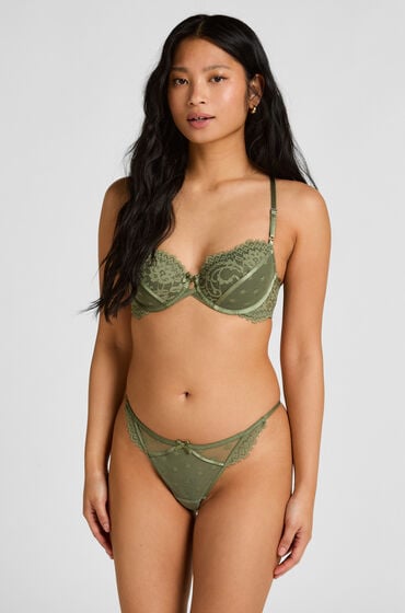 Hunkemöller Valora g-streng med høj benudskæring Grøn