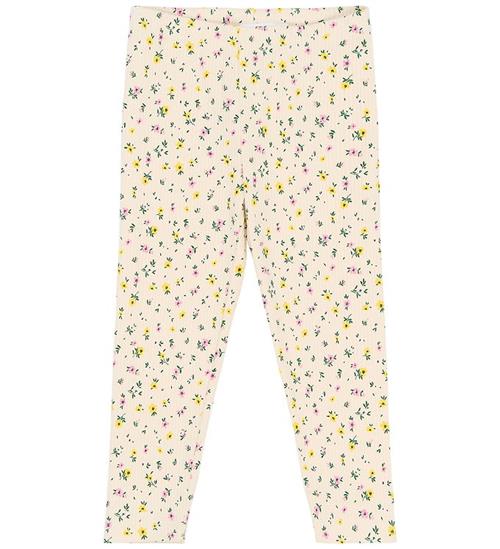 The New Siblings Leggings - Rib - TnstSelma - Gardenia m. Blomst