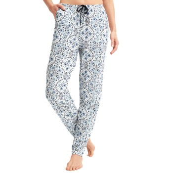 Calida Favourites Tiles Pyjama Trousers Hvid/Blå bomuld Medium Dame