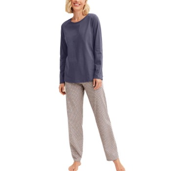 Calida Graphic Nights Pyjamas Midnatsblå bomuld Small Dame