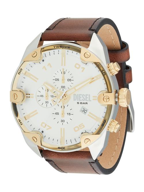 DIESEL Analogt ur 'SPIKED'  brun / guld / sølv