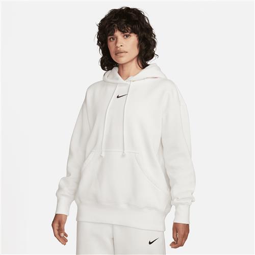 Oversized Nike Phoenix Fleece-pullover-hættetrøje til kvinder - hvid