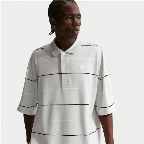 Oversized Nike Club-polotrøje med striber til mænd - grå