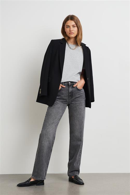 Gina Tricot - high waist jeans - Highwaist jeans - Grå - 34 - Dame