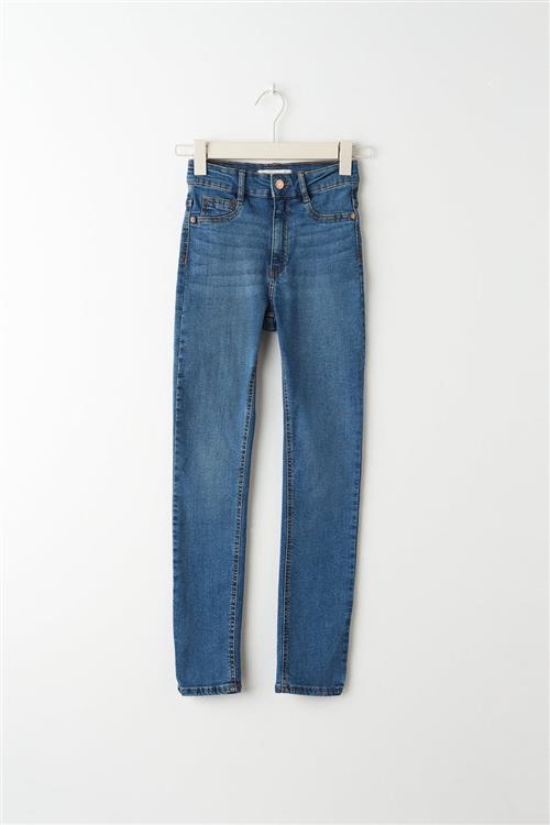 Gina Tricot - molly petite high w jeans - Highwaist jeans - Blå - XXS - Dame