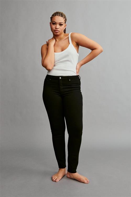 Gina Tricot - waist jeans - Highwaist jeans - Sort - S - Dame