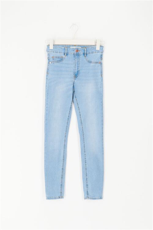 Gina Tricot - molly petite high w jeans - Highwaist jeans - Blå - L - Dame